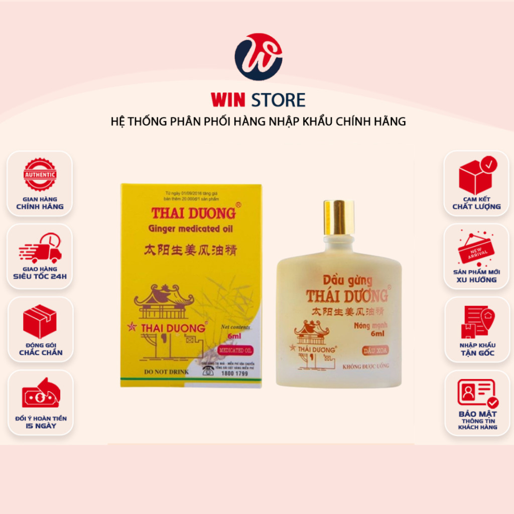 [CHAI 6ML] Dầu Gừng Xoa Bóp Thái Dương - Ginger Medicated Oil