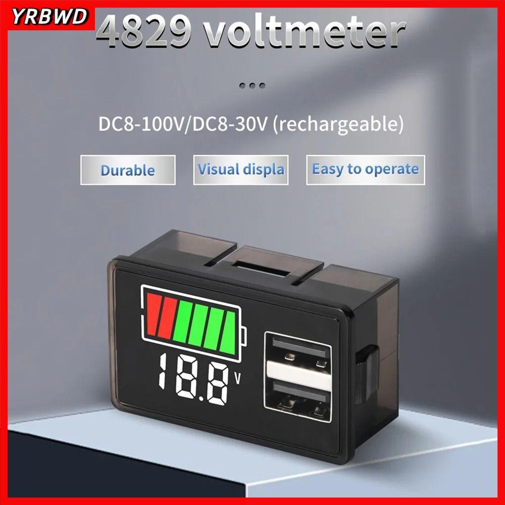 Chỉ báo dung lượng pin YRBWD, Vôn kế kỹ thuật số axit chì Lithium Type-C, Máy kiểm tra công suất pin
