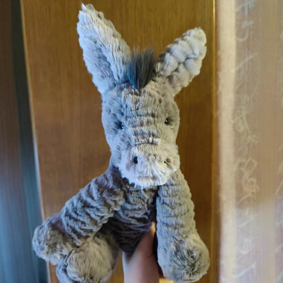 9VRG Wavy-haired donkey plush toy, same style as Zhao Lusi's, soothing and soft stuffed animal