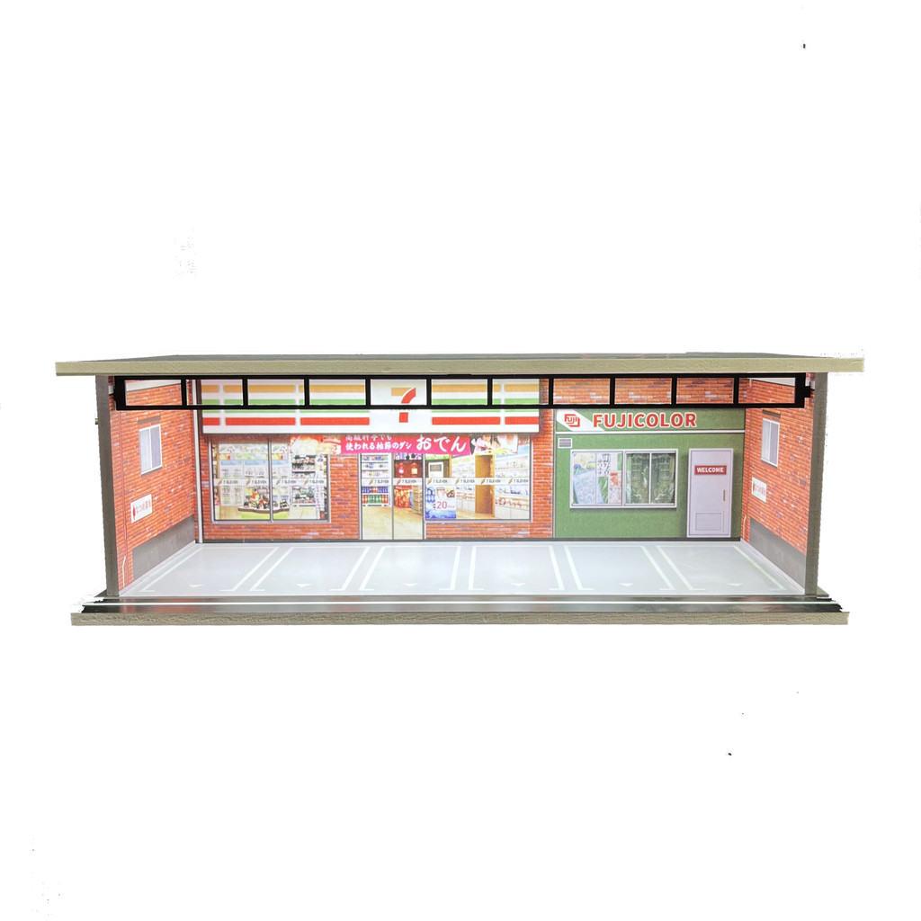 Mô Hình Bãi Đỗ Xe TOMI 1:64 Mica Trong Suốt Cao Cấp Bãi Để Xe Mô Hình Bãi Đỗ Xe Mô Hình Có Đèn
