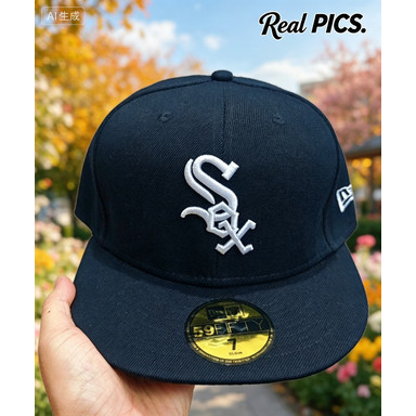 Chicago White Sox New Era All Black With White Logo Game Bộ sưu tập đích thực Mũ trang bị On-Field 5
