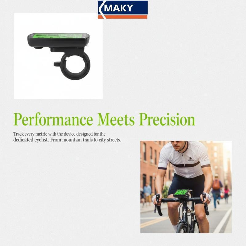 MAKY GPS Xe Đạp Đồng Hồ Tốc Độ Xe Đạp GPS Đồng Hồ Tốc Độ Chống Nước 2.4 Inch Xe Đạp Đồng Hồ Đo VN
