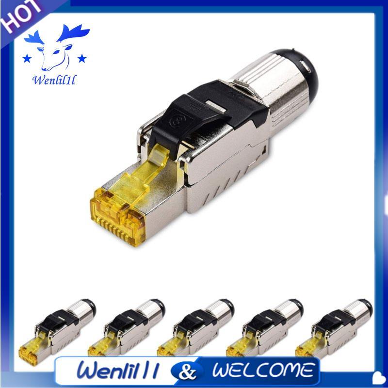 6Pack Tool Free Shielded RJ45 Cat 8, Cat8 Field Termination Plug, Cat8 Connector, Cat8 Plug
