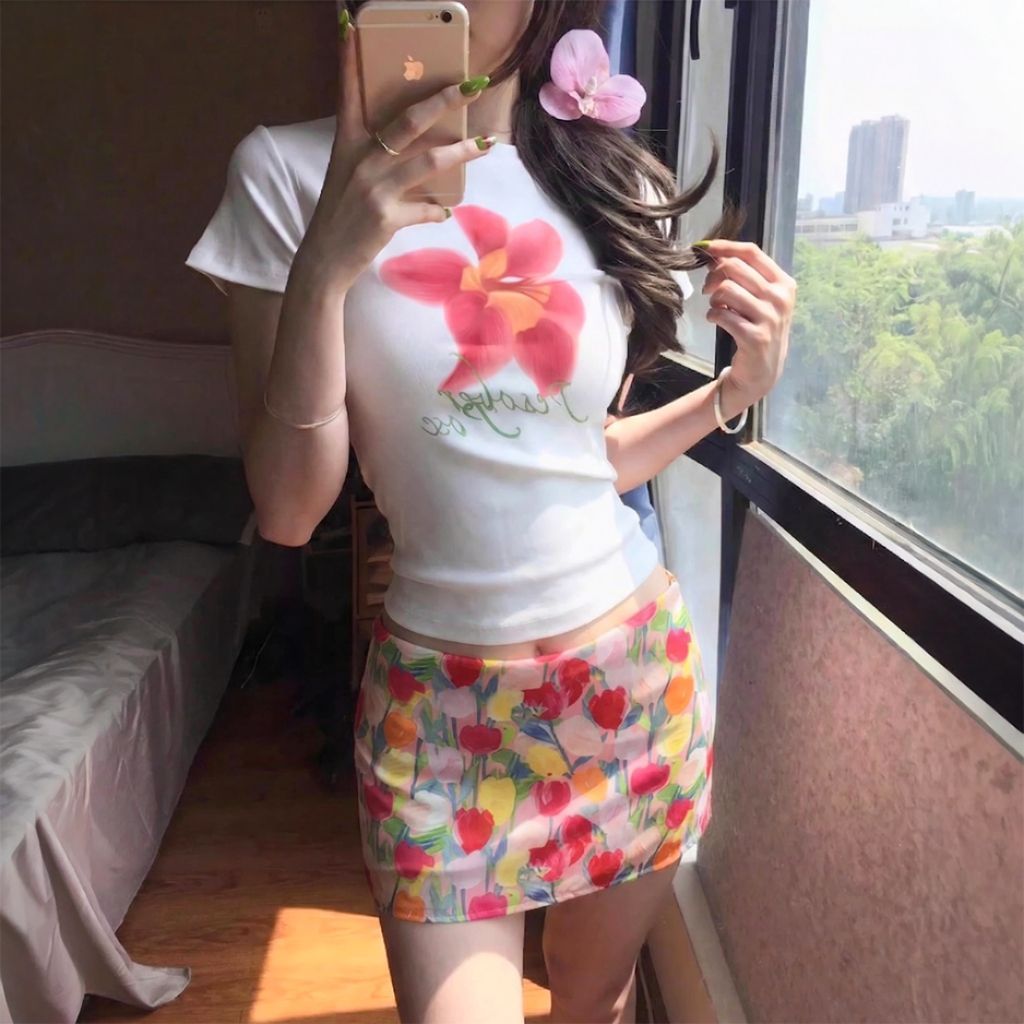 Chân Váy Nữ Cạp Trễ Họa Tiết Hoa Phong Cách Mùa Hè C969 - Fashion 73