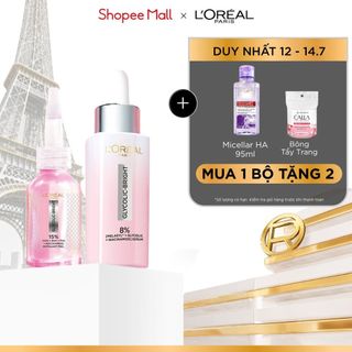 Bộ Dưỡng chất làm sạch Exfoliant Peel 25ml & Serum Glycolic Melasyl 8% L'Oreal Paris 30ml