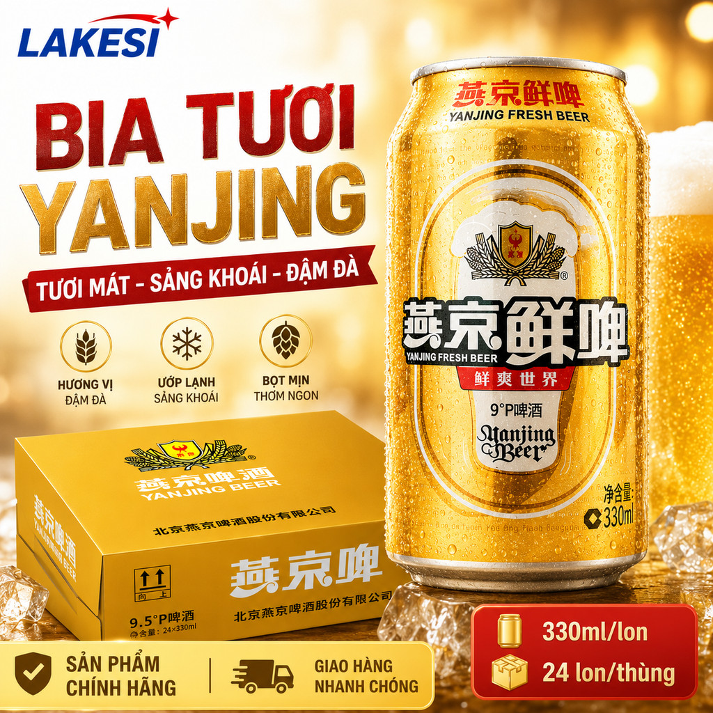 Bia Yanjing Yên Kinh Nội Địa Trung Quốc Bia Lon 330ml Thùng Tiện Lợi
