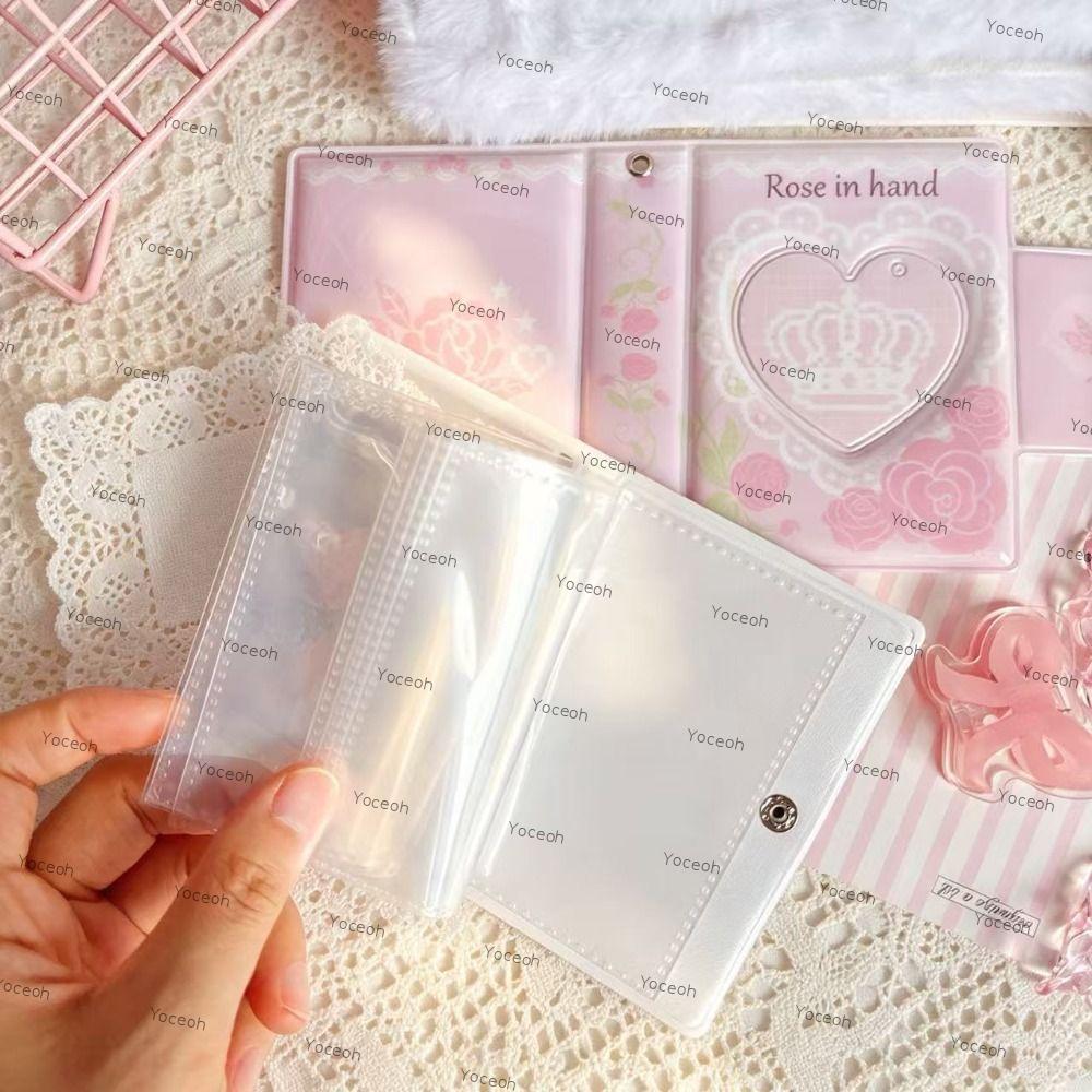 YOCEROH Photocard Binder, PVC Ring Binder Card Holder Book, Trang bỏ túi 3 inch Bộ sưu tập Photocard