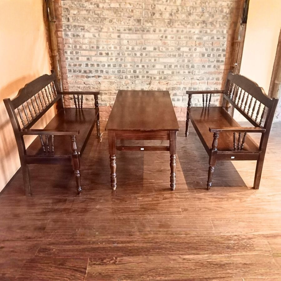 Ghế Sofa Giả Cổ AHA 1m – Ghế Gỗ Decor Quán Cafe & Gia Đình Cao