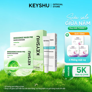 Combo Giảm Mụn KEYSHU Gồm Serum Giảm Mụn Triki Plus 20ML Và 1 Hộp Mặt Nạ Rau Má Bioessence Mask Premium