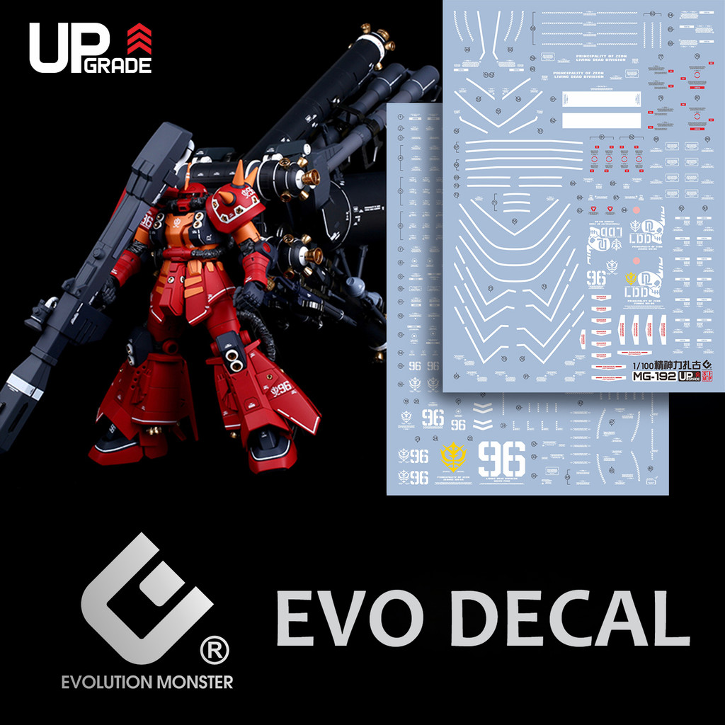 Đề can trượt nước huỳnh quang EVO MG-192 cho MG 1 / 100 MS-06R Di động cao Psycho Zaku Ver.Ka Thunde
