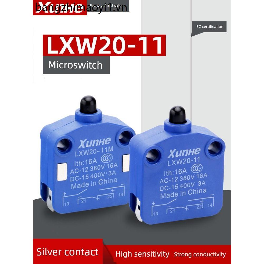 Micro Switch LXW20-11 Loại đẩy Tự đặt lại Công tắc giới hạn đột quỵ Thổi từ tính Cắm loại cột Bạc Ti