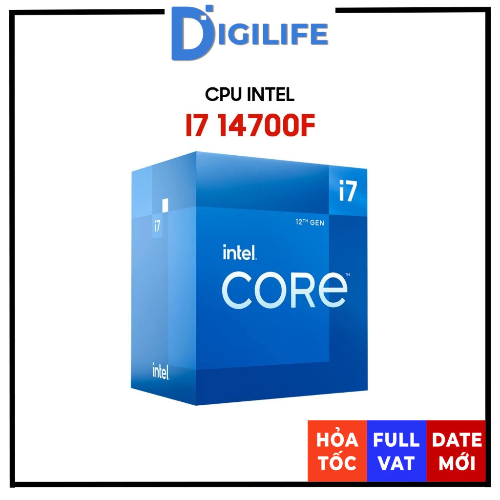[FULL VAT] CPU Intel Core i7-14700F 20 Nhân 28 Luồng Socket LGA1700 (Tray)