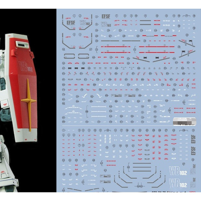 20260717 Decal trượt nước chi tiết EVO áp dụng cho HG 1 / 144 GTO RX-78-2 RX78-2 RX78 Fluo EOHG038 (