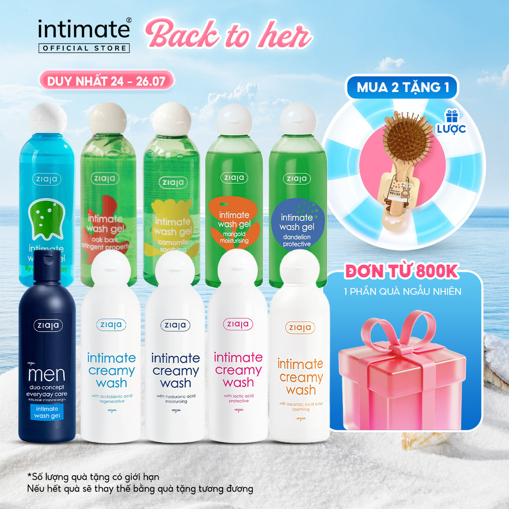 Dung Dịch Vệ Sinh Phụ Nữ Intimate ZIAJA Xuất Xứ Ba Lan Giúp Dưỡng Ẩm, Khử Mùi, Se Khít Dung Tích 200