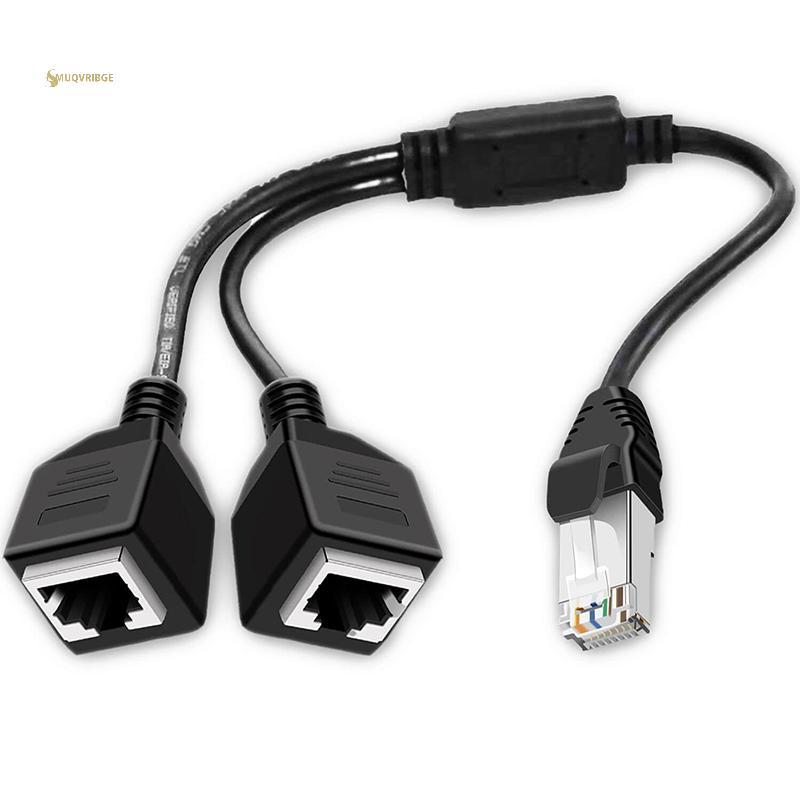MUQV RJ45 Ethernet Splitter Adapter 1 Nam Đến 2 Nữ LAN Network Splitter Hỗ Trợ Cat6 Mạng Internet Nố