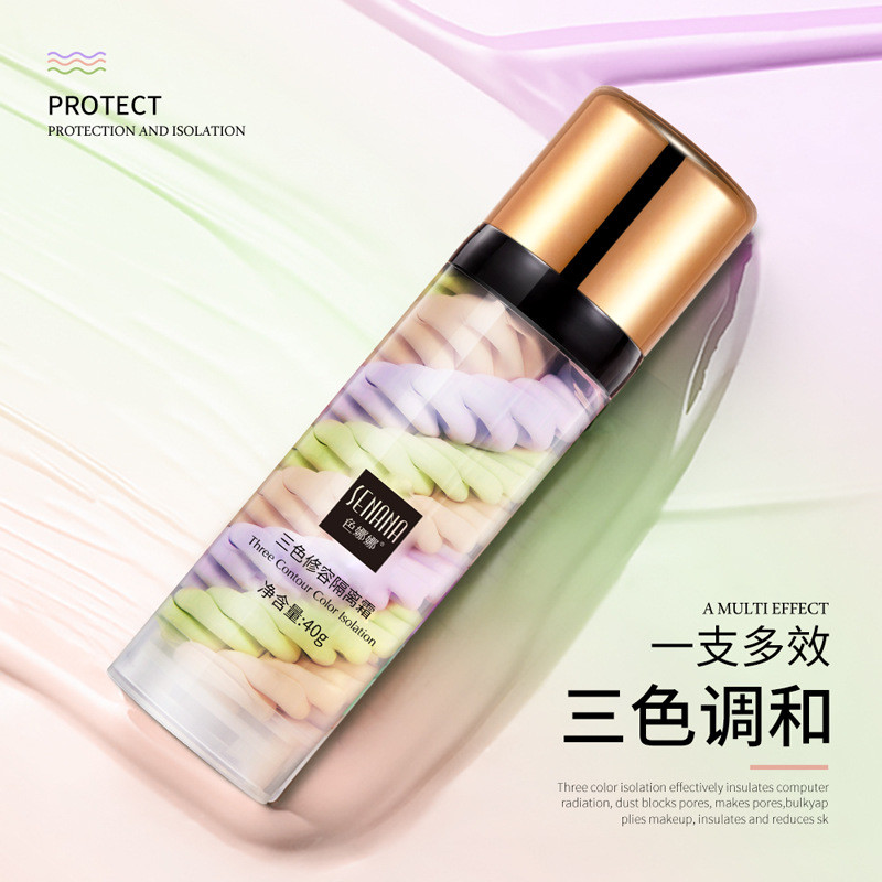 Senana Bird Shit Base Cream Tricolor Base Makeup Base Bird Shit Kem che khuyết điểm Kem lót trang đi