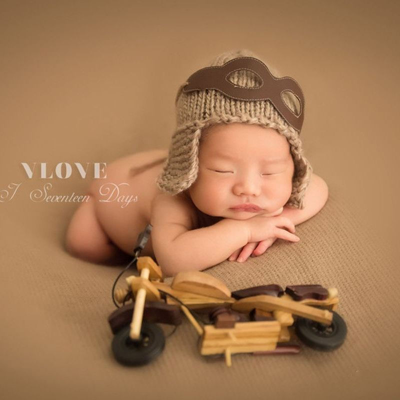 Stylish hats for baby photography handmade12y Children's photography prop new knitted hat for babies