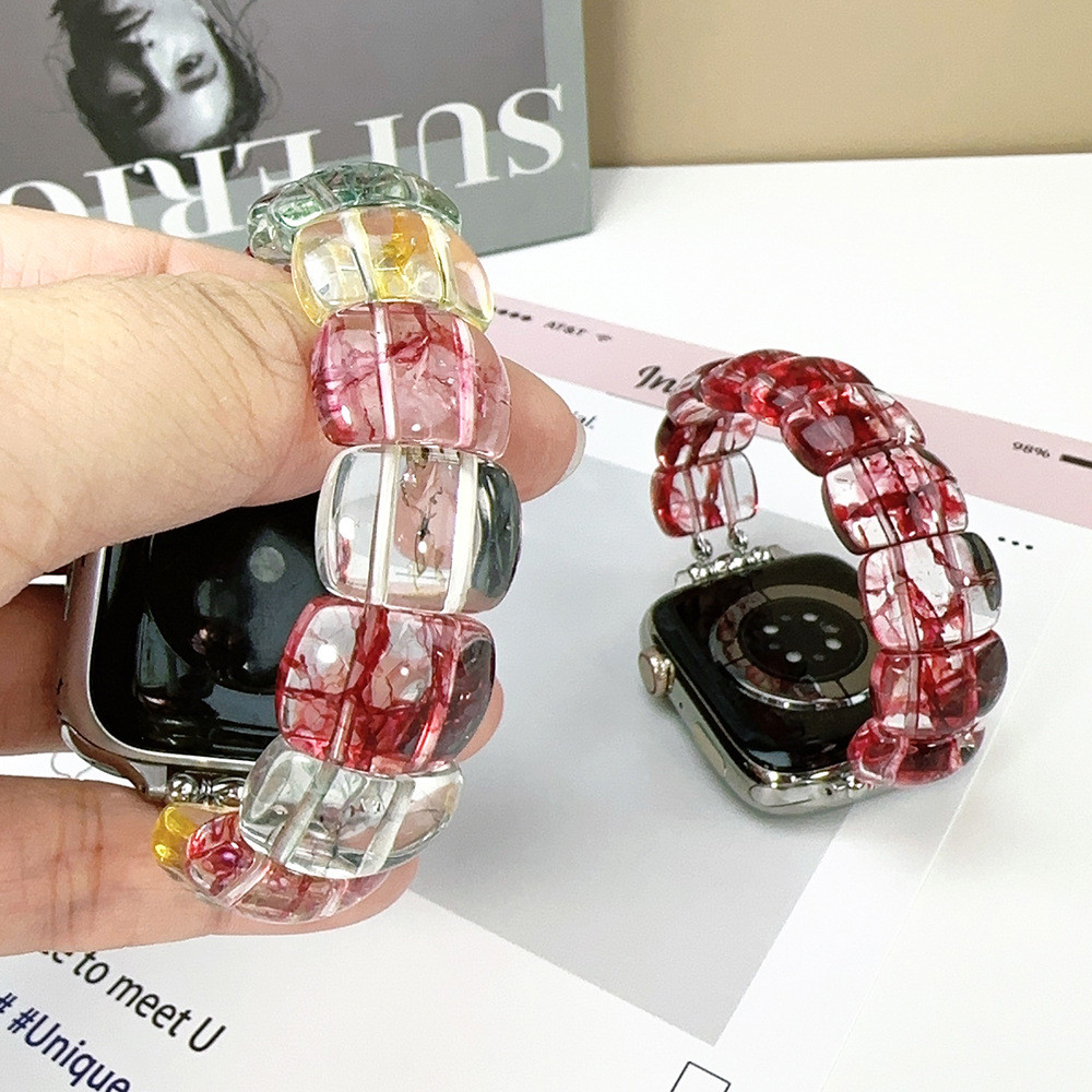 Phong Cách Mới Ghost Crystal iwatch Dây Đeo Nữ Co Giãn Thích Hợp Cho Apple Apple Watch Watch Dây Đeo