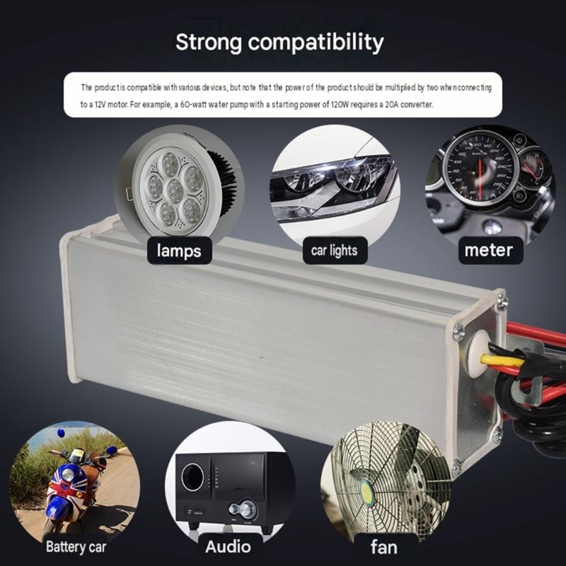 Amore 12V 10A DC36V-72V sang DC12V Bucking Converter cho xe tay ga điện và phụ kiện xe đạp 36V-72V Đ