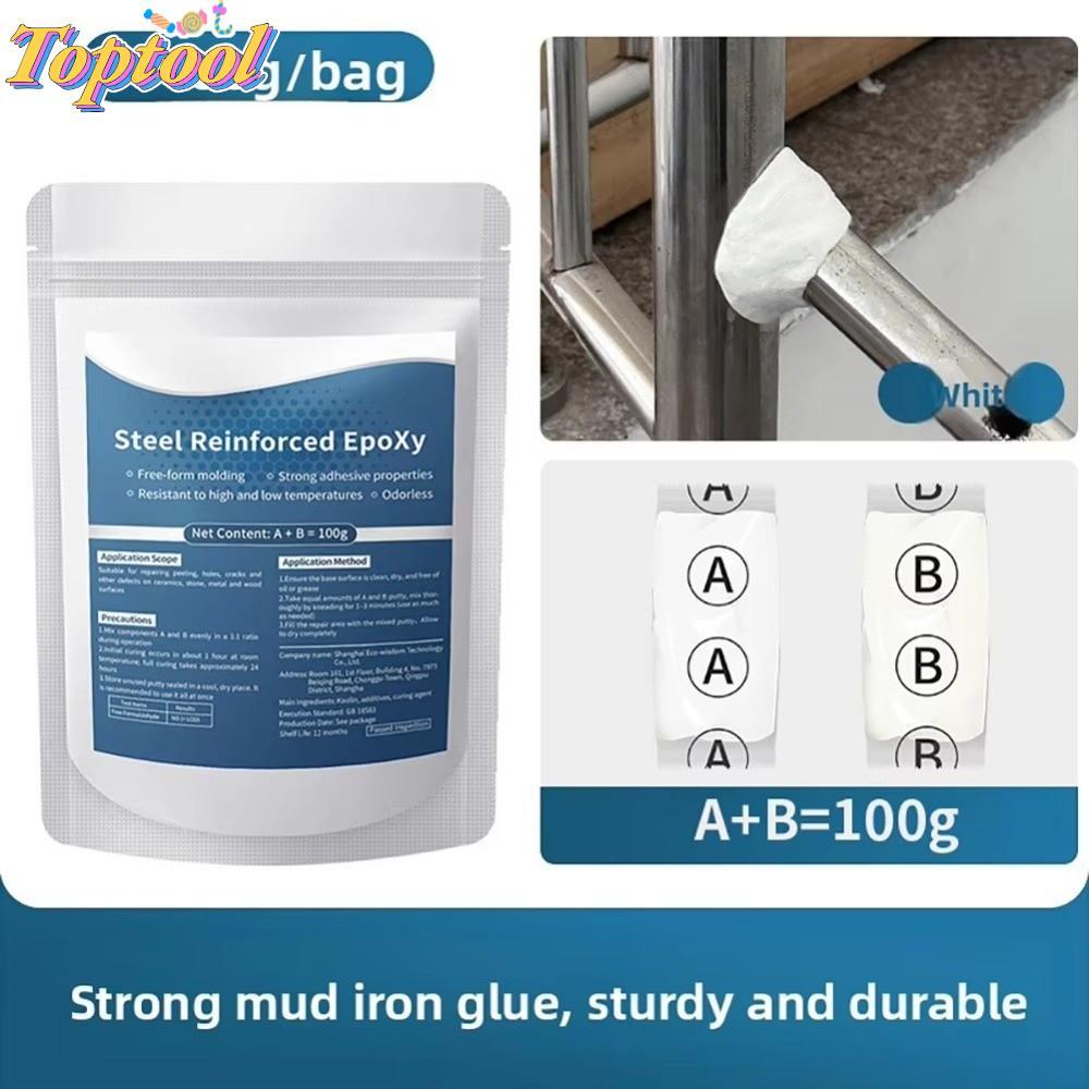 TOPTOOL Thép gia cố Epoxy Sửa chữa Putty, Bộ sửa chữa chống dầu Epoxy Putty, Sửa chữa rò rỉ ống chịu