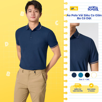 Áo Polo Nam Yody Vải Siêu Co Giãn Bo Cổ Dệt Thoải Mái Hạn Chế Bám Mồ Hôi MCPO25S037