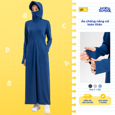Áo chống nắng nữ YODY dáng dài chống tia UV 99% áo khoác toàn thân thoáng mát thoải mái WESJ25S002