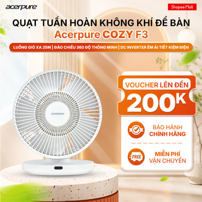 Quạt tuần hoàn không khí để bàn Acerpure COZY F3 lưu thông làn gió tươi mát - Bảo hành 12 tháng
