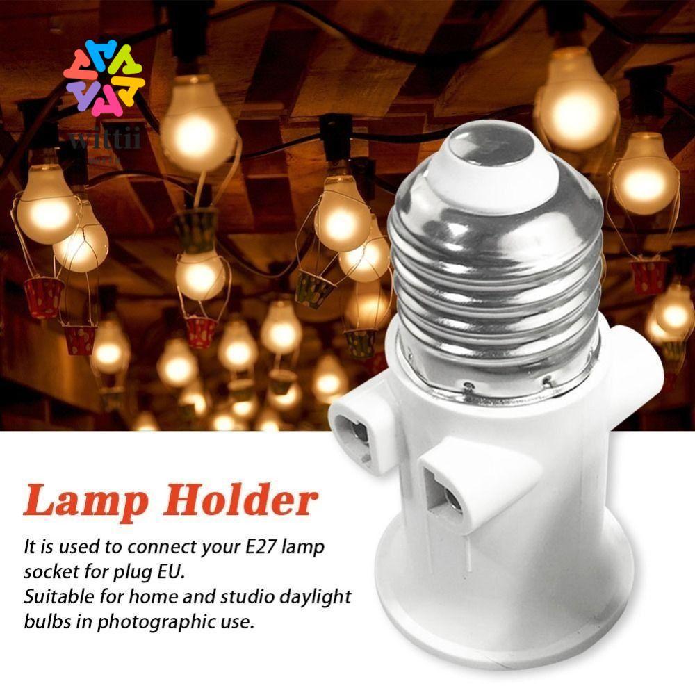 Đầu nối phích cắm WITTII EU, Bộ chuyển đổi đèn ABS E27 EU Bộ chuyển đổi bóng đèn LED, Phụ kiện kết n