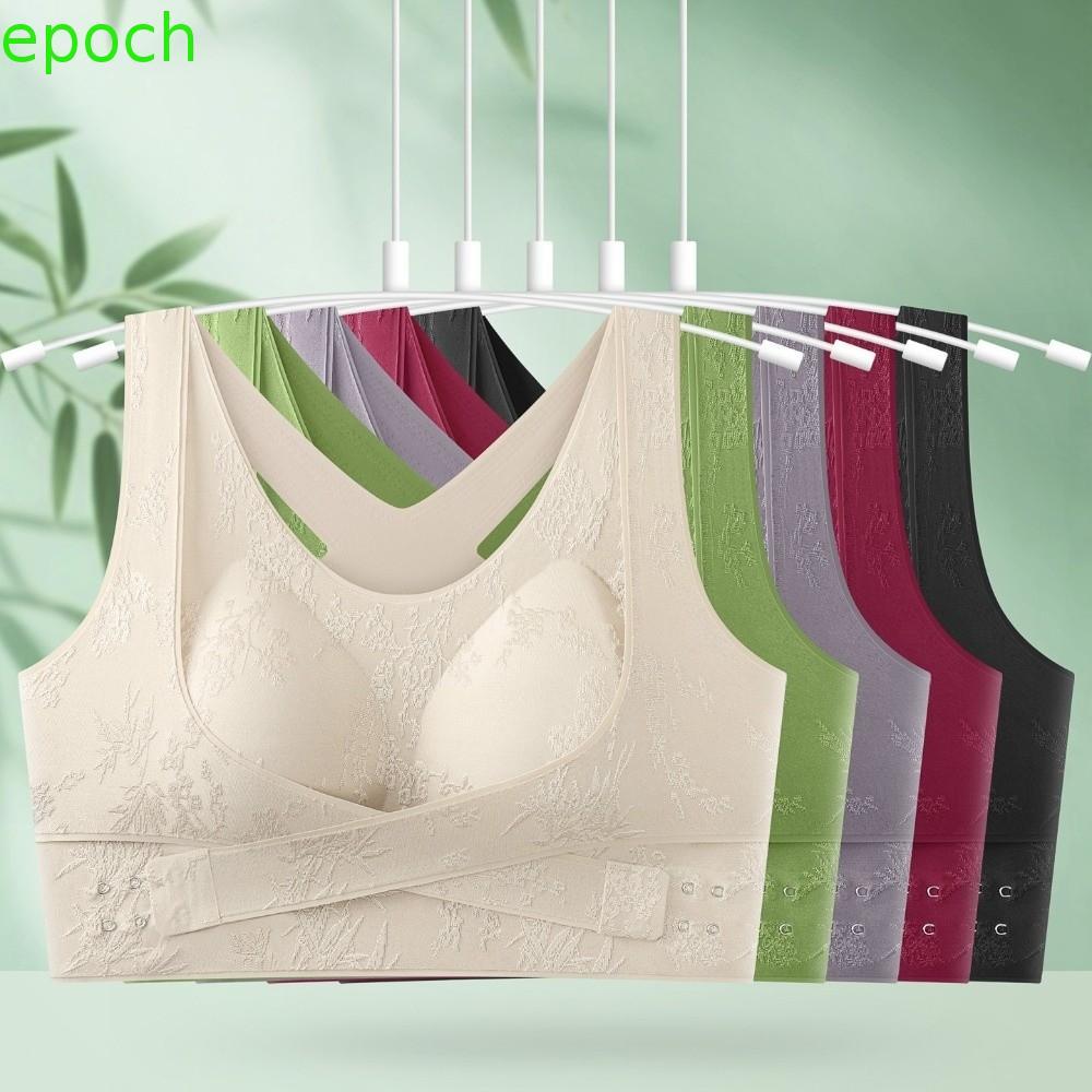 EPOCH Liền Mạch Push Up Bra, Cross Back Side Clasp Front Closure Bra, Thoải Mái Nổi Hoa Plus Size Qu