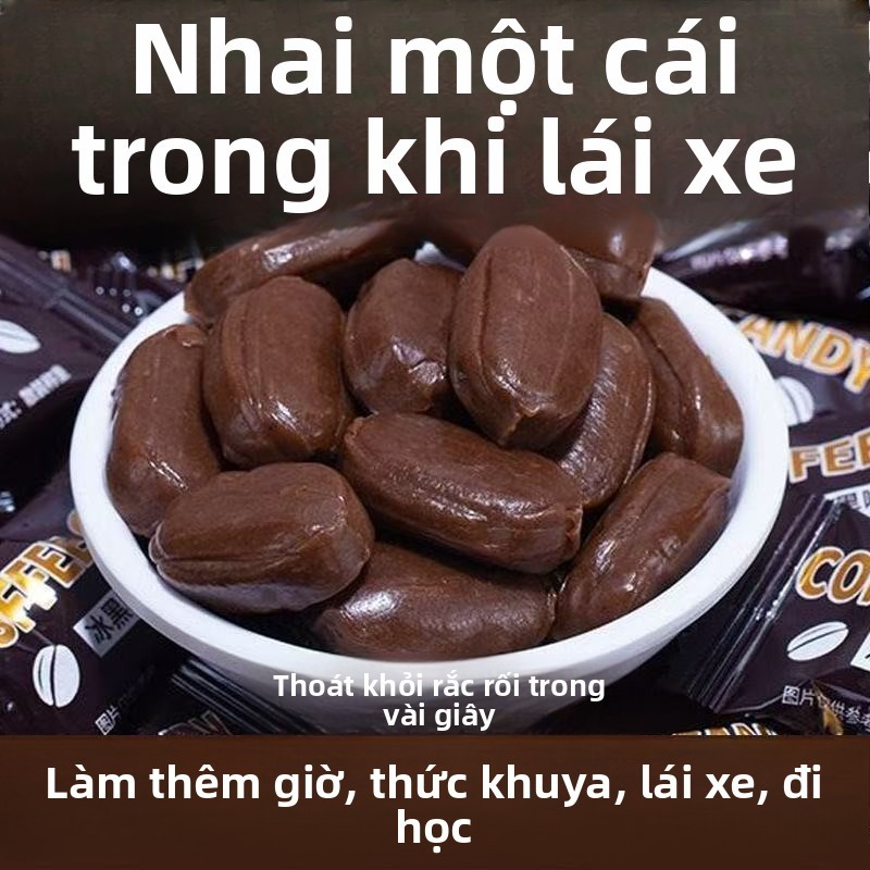 Kẹo cà phê đen không đường 0 calo tỉnh táo chống buồn ngủ ăn liền đồ ăn vặt văn phòng giao nhanh