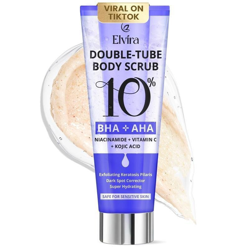 [Ưu đãi trong thời gian có hạn] Ống tẩy tế bào chết toàn thân ống đôi Elvira chứa 10% AHA và BHA, để