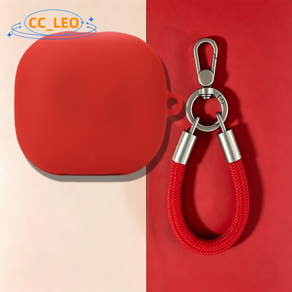 Suitable for Anker Soundcore Liberty 4 Pro Case Silicone Soft Case Cute Metal Finger Ring Lanyard Pe