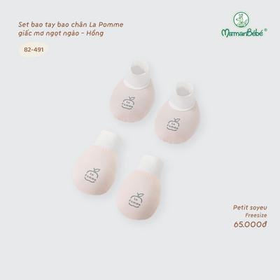 Set bao tay bao chân La Pomme giấc mơ ngọt ngào - Sợi Petit Soyeu thoáng mát - Bé gái - Freesize