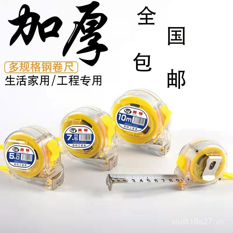 Thước băng trong suốt lớn 3m Fivem 7.5m 10m Thước băng thép không gỉ dày công nghiệp Thước vòng MNN0
