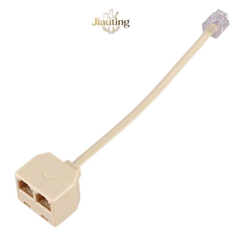 Jiating Bộ Chia Điện Thoại RJ11 6P4C 1 Nam Đến 2 Nữ Adapter RJ11 Sang RJ11 Tách Phụ Kiện Điện Thoại 