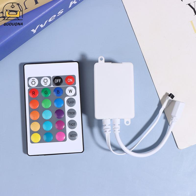 GUOUQNA Bộ Điều Khiển Led 24 Phím LED IR RGB Hộp Điều Khiển 1 Đến 2 Bộ Điều Khiển IR Điều Khiển Từ X