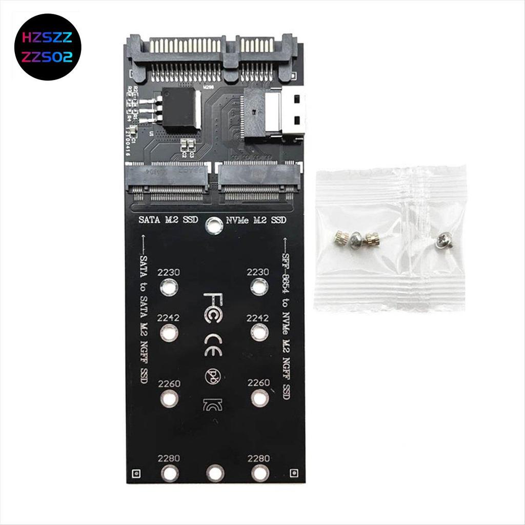 Bộ chuyển đổi SSD M2 M.2 SATA Ngff SSD sang SATA + M2 NVME SSD sang SFF-8654 Bộ chuyển đổi Thẻ mở rộ