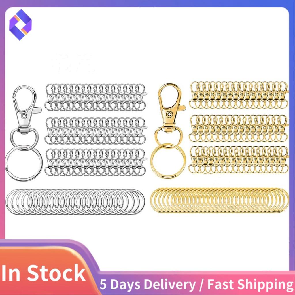 100 Bộ Móc Xoay Có Móc Khóa Móc Khóa Móc Khóa Kẹp Móc Khóa Móc Khóa Kẹp, Dây Buộc, Chìa Khóa, Nghệ T