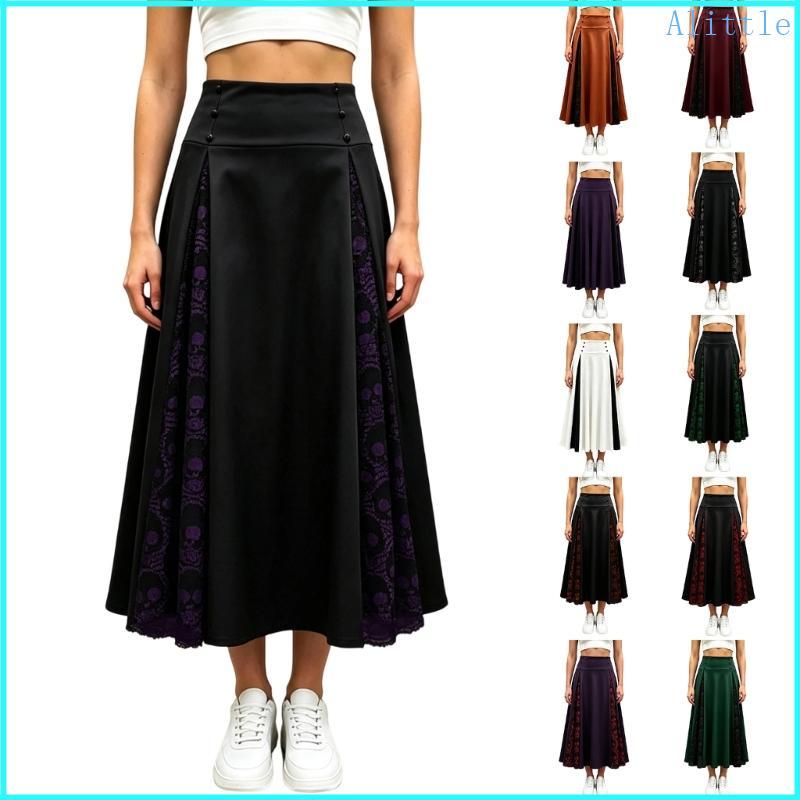 Váy nhẹ chắp vá ren nữ Alia S-XXXL