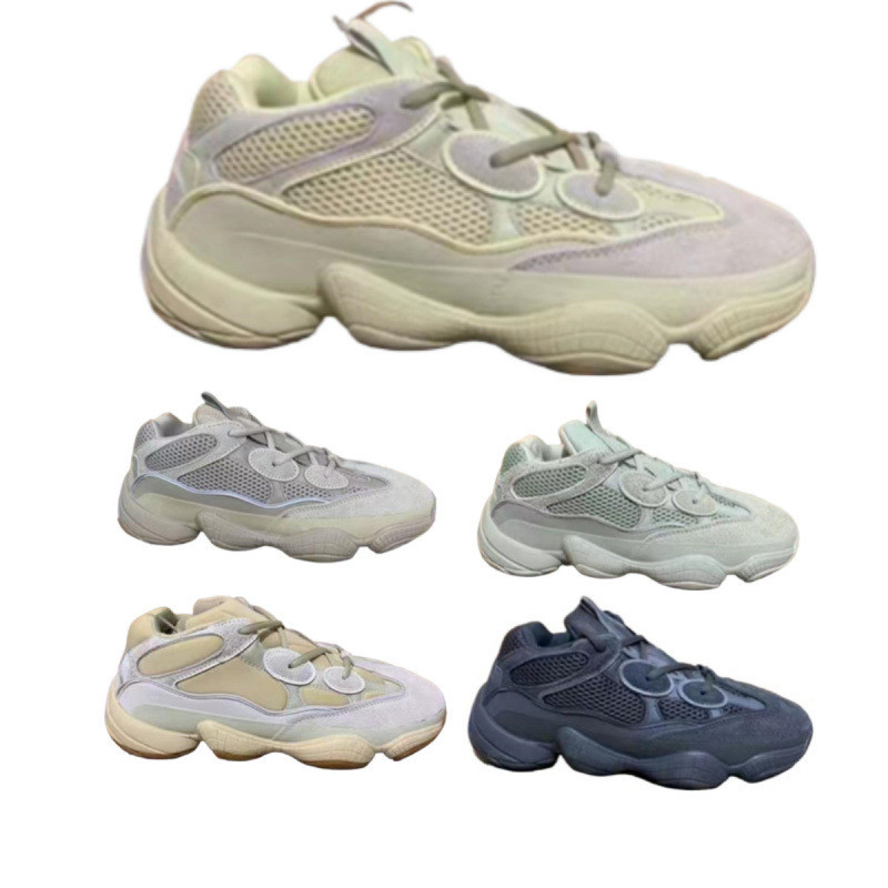 Dừa 500 Bố Giày Muối Biển Xám Trắng Kanye Cặp Đôi yeezy500 Chạy Bộ Giày Thể Thao Thông Thường