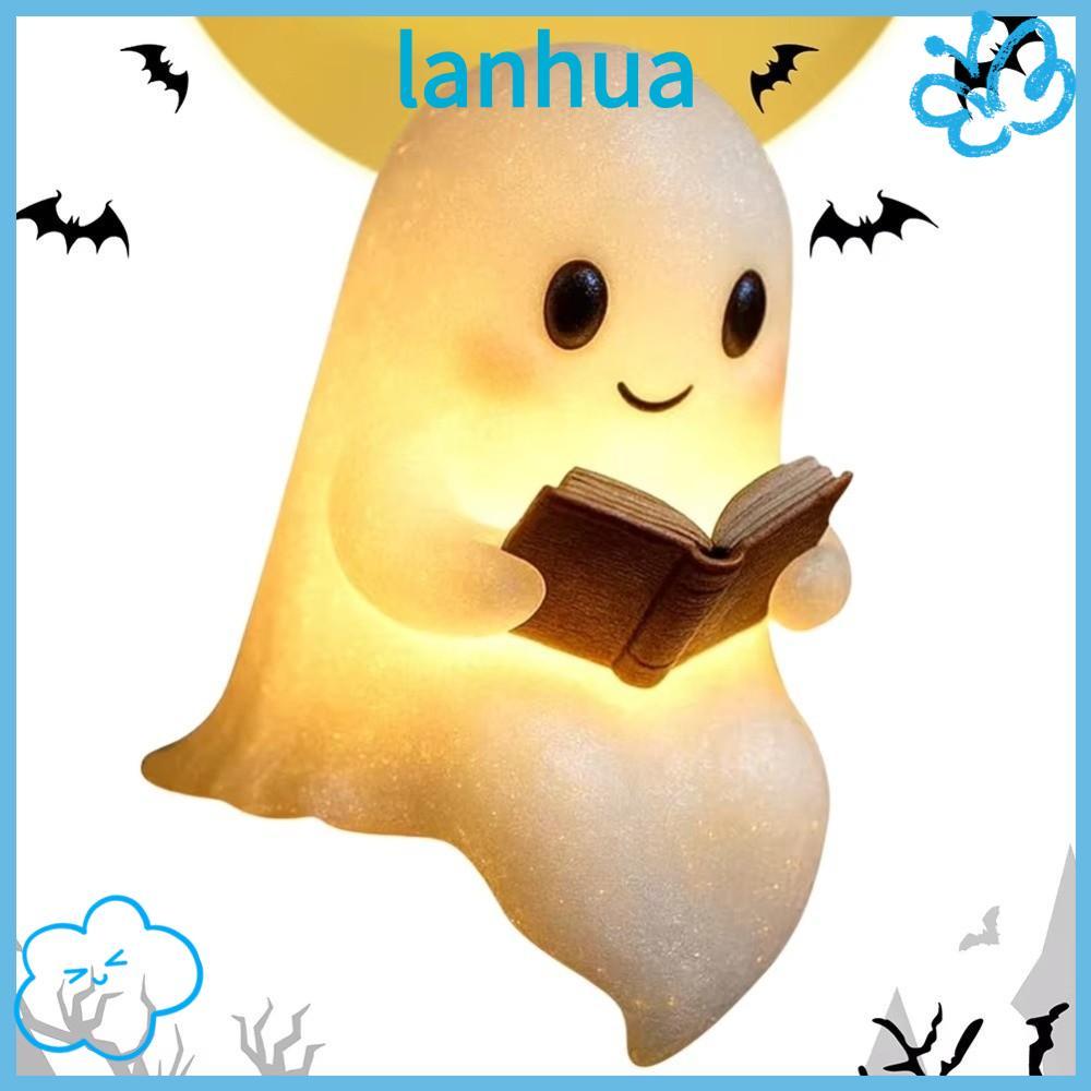 LANHUA Đèn ngủ ma Halloween, Trang trí Halloween Đèn đọc sách ma Halloween, Tượng ma Đồ trang trí Ha