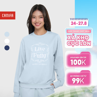 Áo nỉ cào lông nữ dài tay cổ tròn CANIFA 6TW25W001
