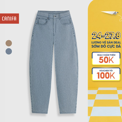 Quần jeans nữ CANIFA chất liệu cotton dáng barrel trẻ trung năng động 6BJ26S002Z