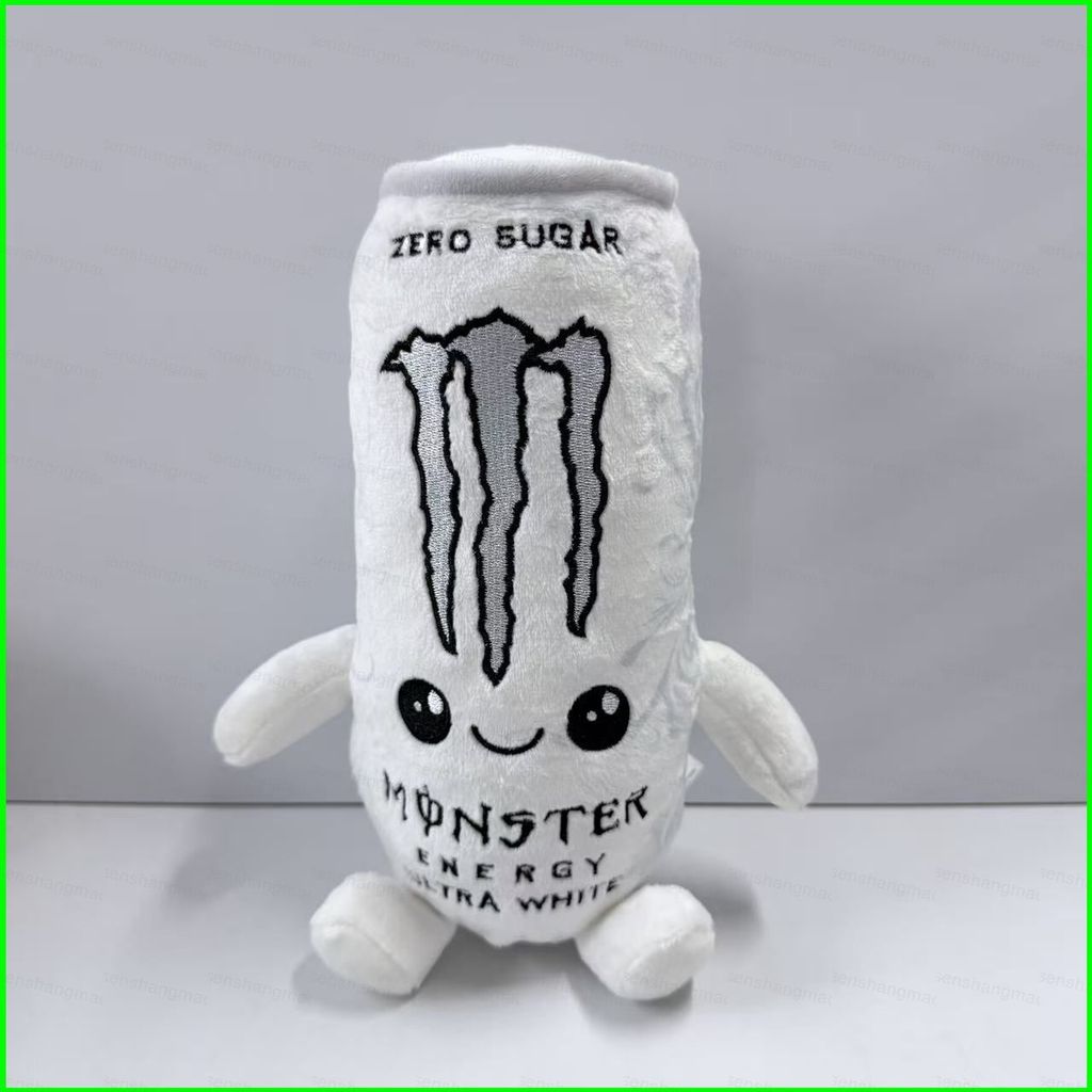 PS1 Monster Energy Ultra White Zero Sugar Drink Can Plushie Hoạt Hình Đồ Uống Nhồi Bông Đồ Chơi Gối 
