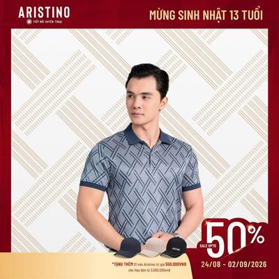 BST Đan Lát Áo Polo Nam ARISTINO phom Regular Fit suông nhẹ, chất liệu bền màu, APS008AS1