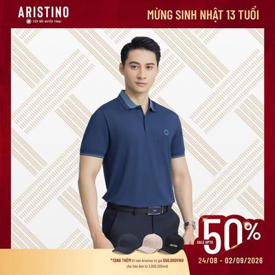 Áo Polo Nam Ngắn Tay Chất Liệu Sợi Thiên Nhiên Thoáng Mát Co Giãn Tốt Bền Màu Aristino APS098AZ