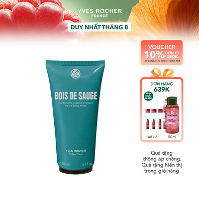 Sữa tắm gội cho nam Yves Rocher Bois De Sauge Hair And Body Wash 200ml