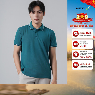 Áo phông nam cộc tay May 10 mã 140125119FL BlueCoral