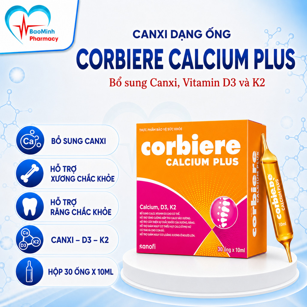 Combo 2 Thực phẩm bảo vệ sức khỏe Corbiere Calcium Plus