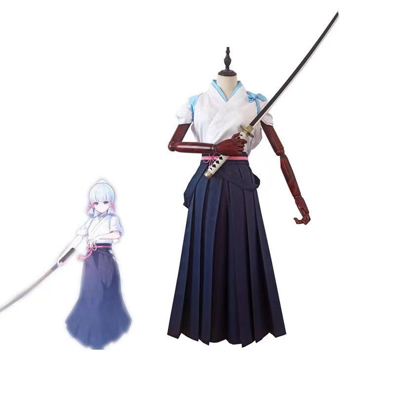 Genshin Impact Kamisato Ayaka Kimono cos Shenli Lingren Kendo Costlay Hiệu suất trò chơi và trang ph